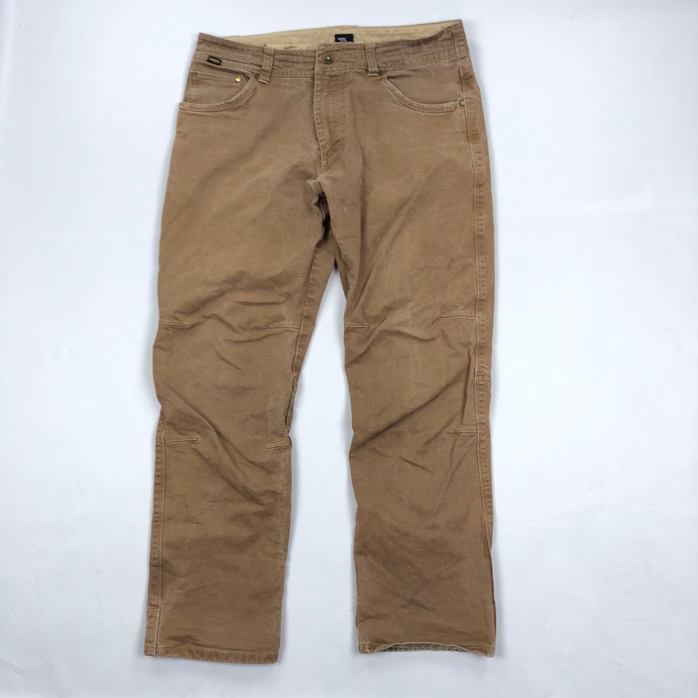 Kuhl Rydr Mens 34x30 Brown Vintage Patina Dye Euro Twill Hiking Work Pants